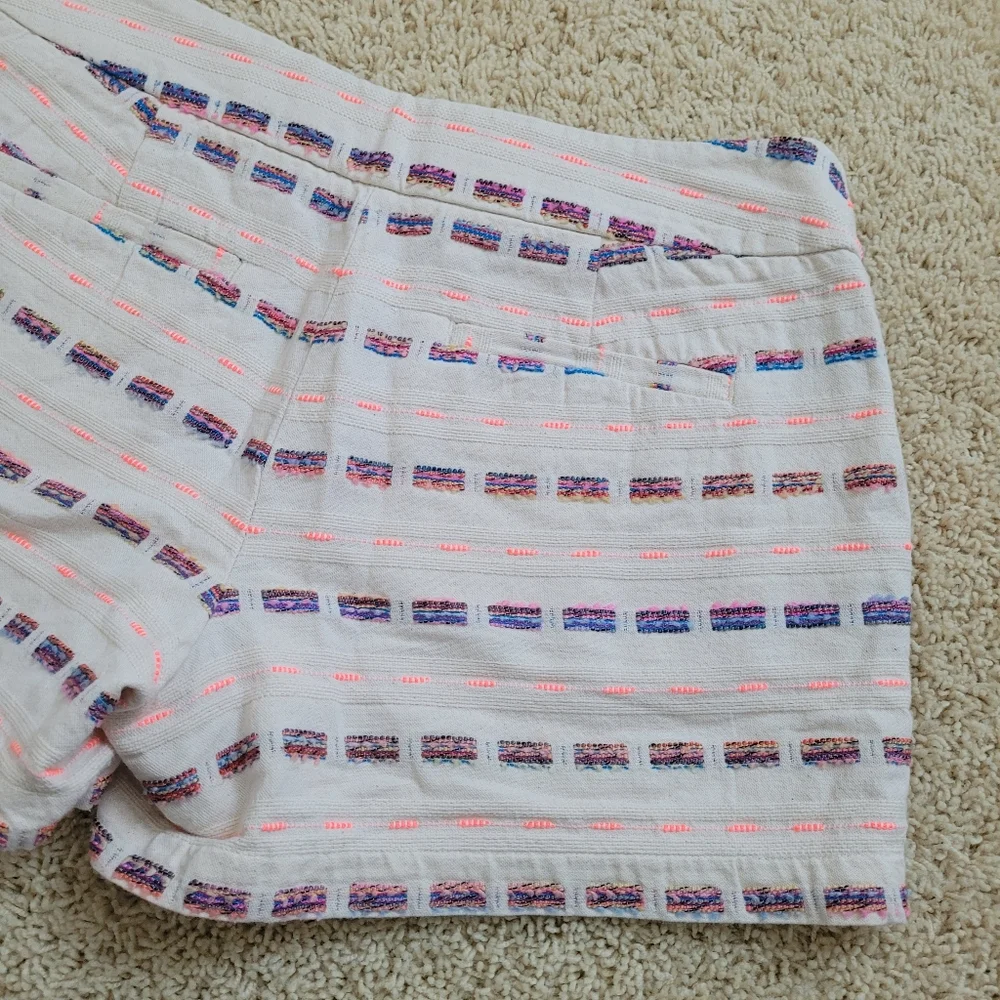 Loft Womens Riviera Textured Stripe Shorts 2 Summer Bohemian